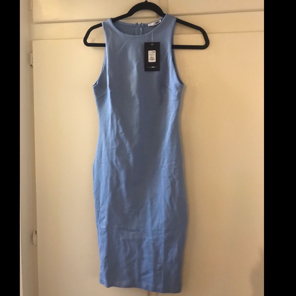Fashion Nova Blue Body Sculpting Midi Dress